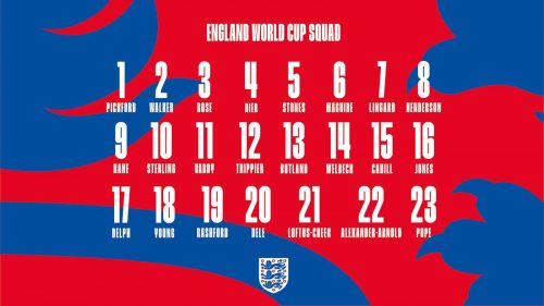 Rückennummer England WM 2018