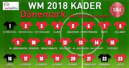 Rückennummern Dänemark WM 2018