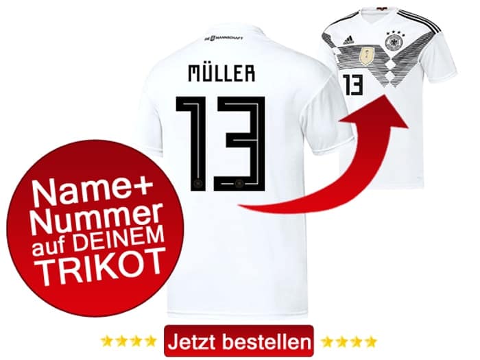 Thomas Müller trägt die Nummer 13 auf dem DFB Trikot 2018.