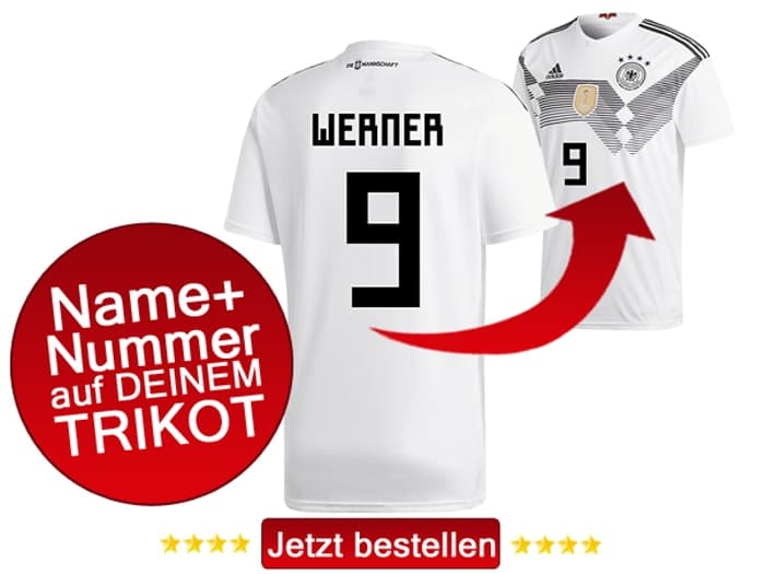 Das neue DFB Heimtrikot von Timo Werner mit der Rückennummer 9.