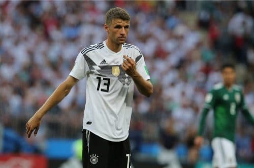 Thomas Müller mit der Rückennummer 13 beim 1.WM-Spiel gegen Mexiko am 17.6.2018 (Marco Iacobucci EPP / Shutterstock.com)